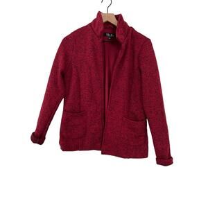 Mo-Ka by Sante Fe Apparel Womens Red Open Front Long Sleeve Sweater Size Small